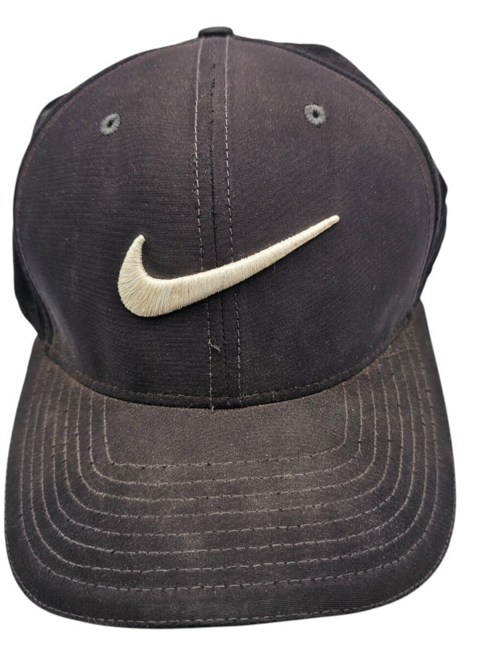 Vintage Y2K Nike Golf Mens Fitted Baseball Hat Cap Sz M/L Black White Swoosh